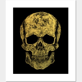 Cool skull, gold skull mask face Posters and Art